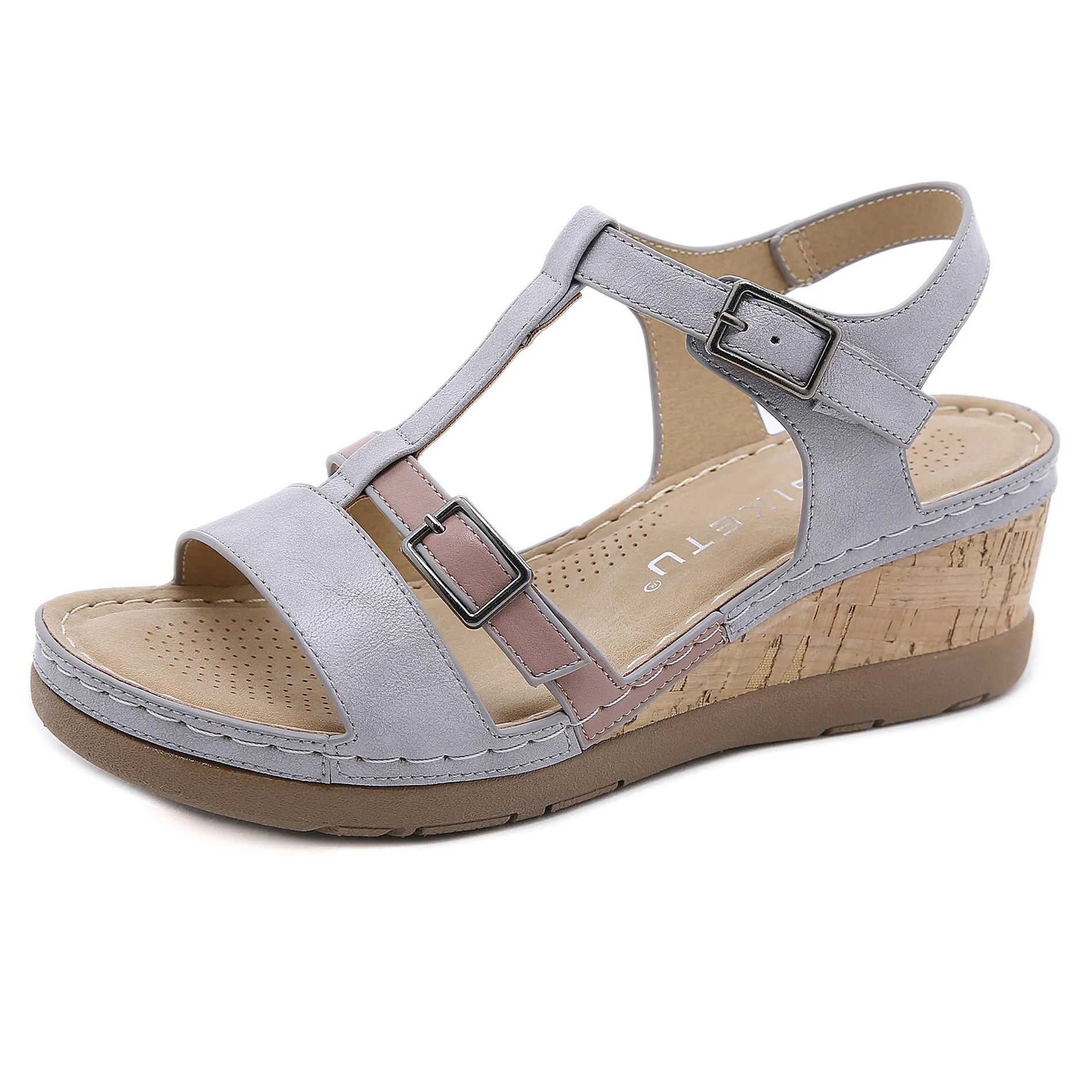 Women's Wedge Solid Color Comfort Sandals