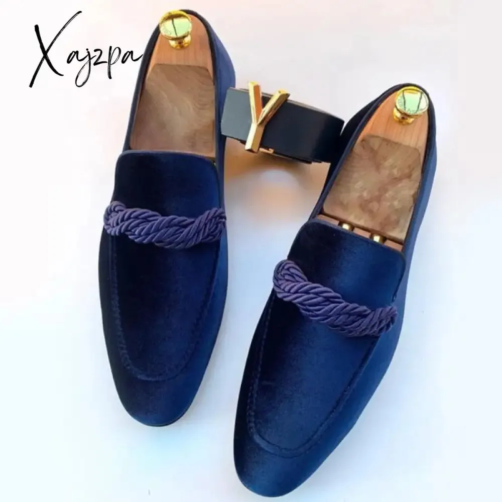 Xajzpa - Men Loafers Shoes Faux Suede Leather Low Heel Shoes Casual Shoes Vintage Slip-on Fashion Shoes Classic Male Shoes