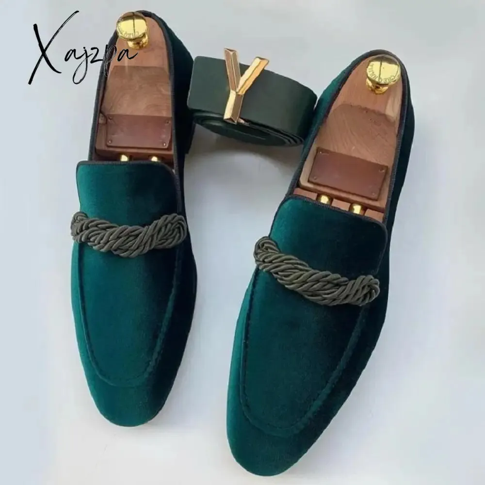 Xajzpa - Men Loafers Shoes Faux Suede Leather Low Heel Shoes Casual Shoes Vintage Slip-on Fashion Shoes Classic Male Shoes