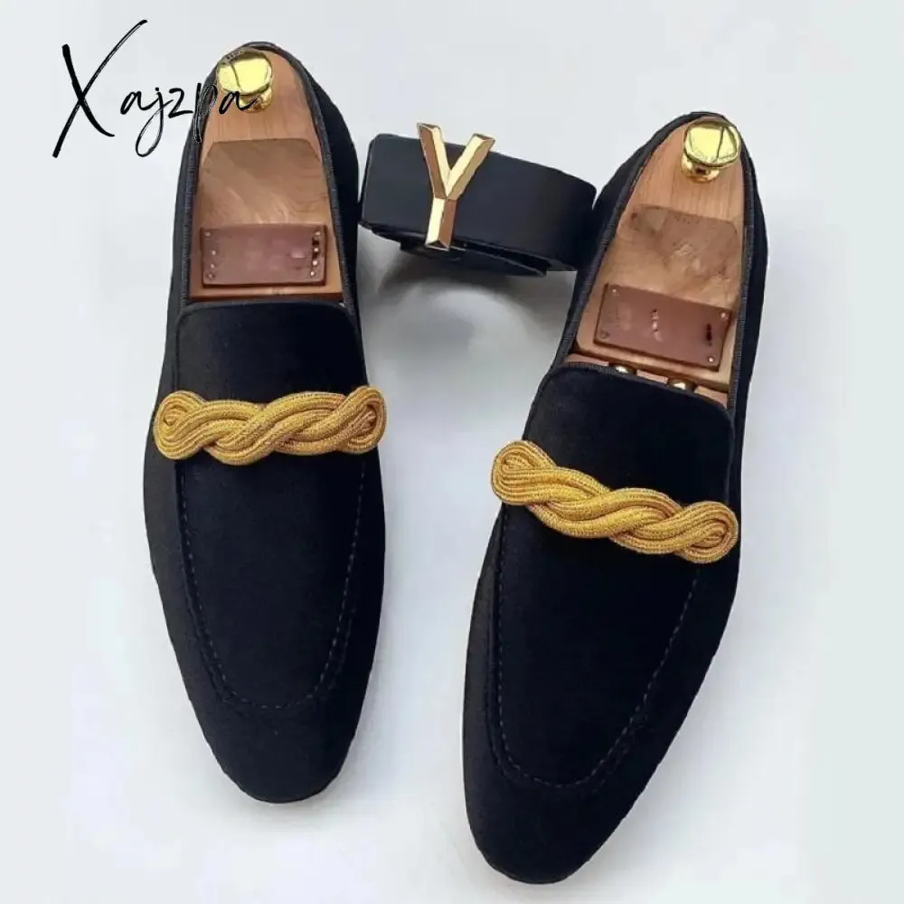 Xajzpa - Men Loafers Shoes Faux Suede Leather Low Heel Shoes Casual Shoes Vintage Slip-on Fashion Shoes Classic Male Shoes