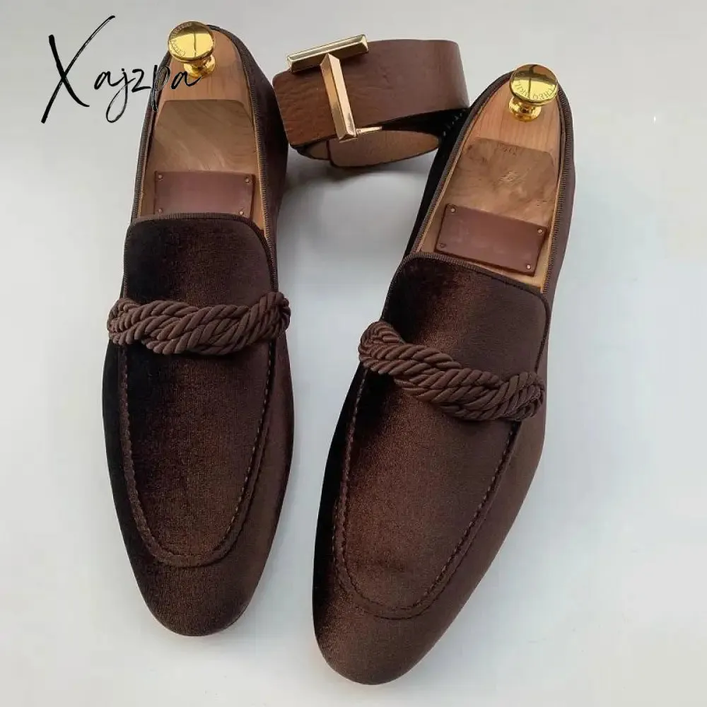 Xajzpa - Men Loafers Shoes Faux Suede Leather Low Heel Shoes Casual Shoes Vintage Slip-on Fashion Shoes Classic Male Shoes