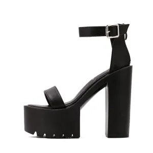 Y2K New High Heel Strap Sandals with Breathable Platform Design