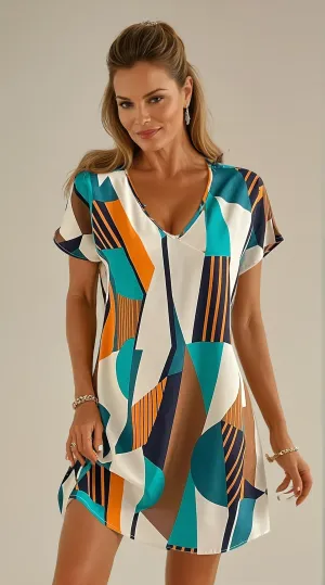 Zara - Stylish Geometric Print Dress for Woman