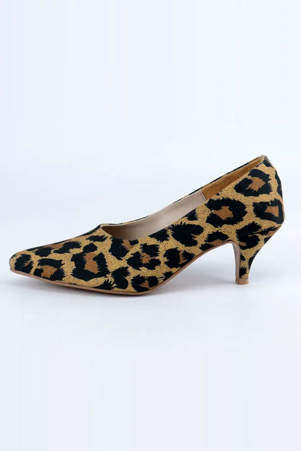 Zelda Leopard-Print Pointed Toe Stiletto Heel Pumps-11043