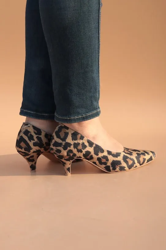 Zelda Leopard-Print Pointed Toe Stiletto Heel Pumps-11043
