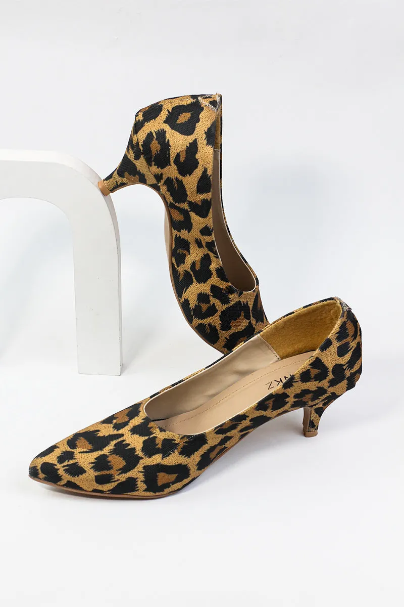 Zelda Leopard-Print Pointed Toe Stiletto Heel Pumps-11043