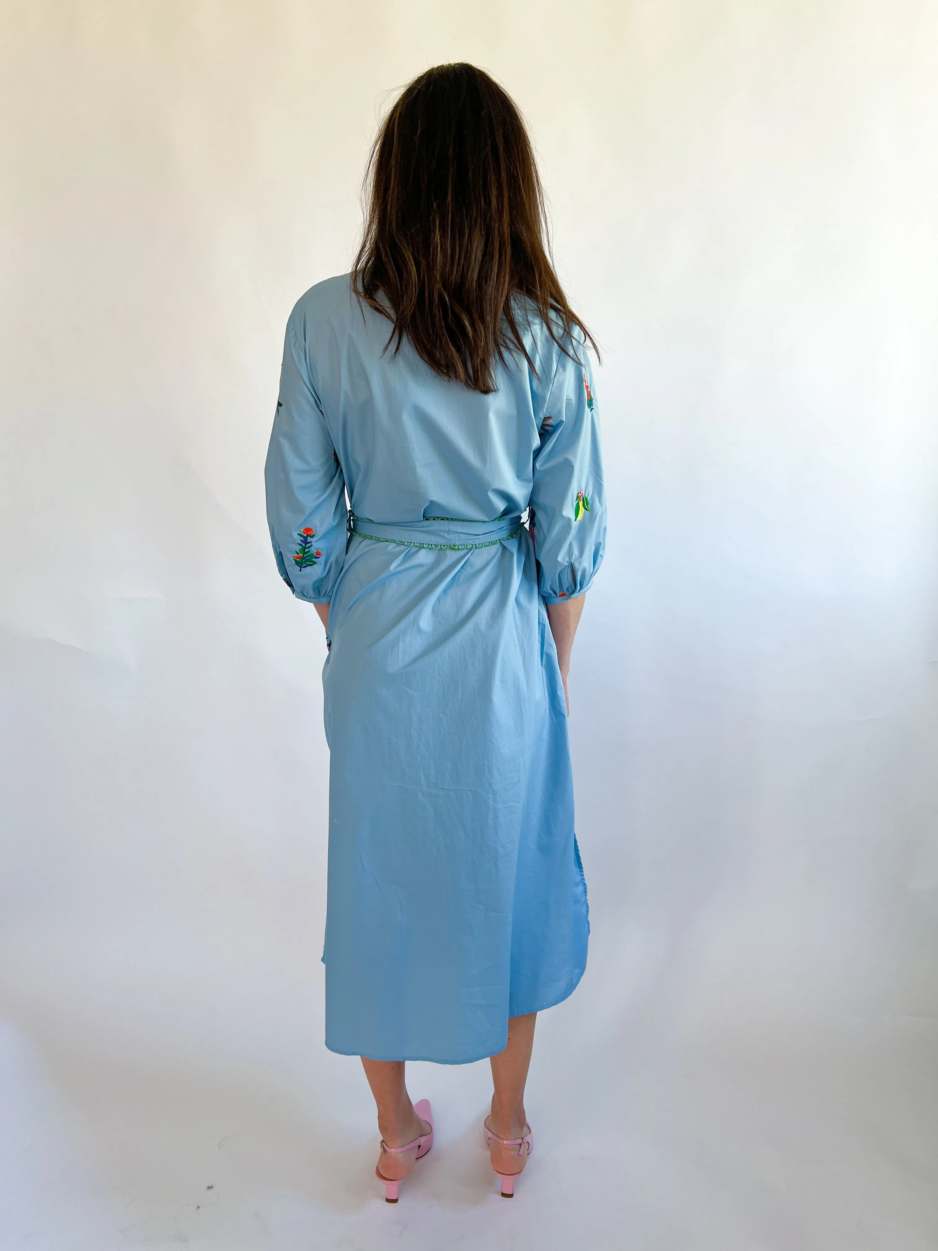 Zora Embroidery Midi Dress